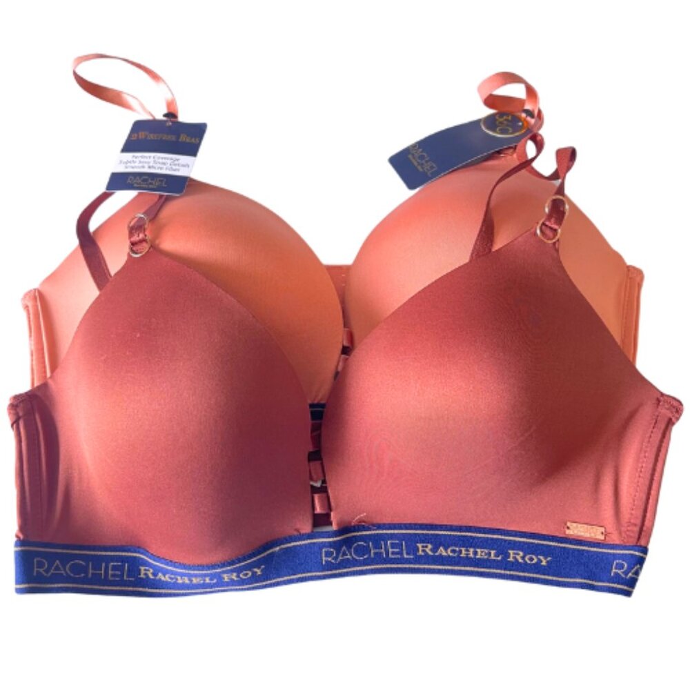 RACHEL Rachel Roy 2 Wirefree Bras 36C Spice & Cherry Colors